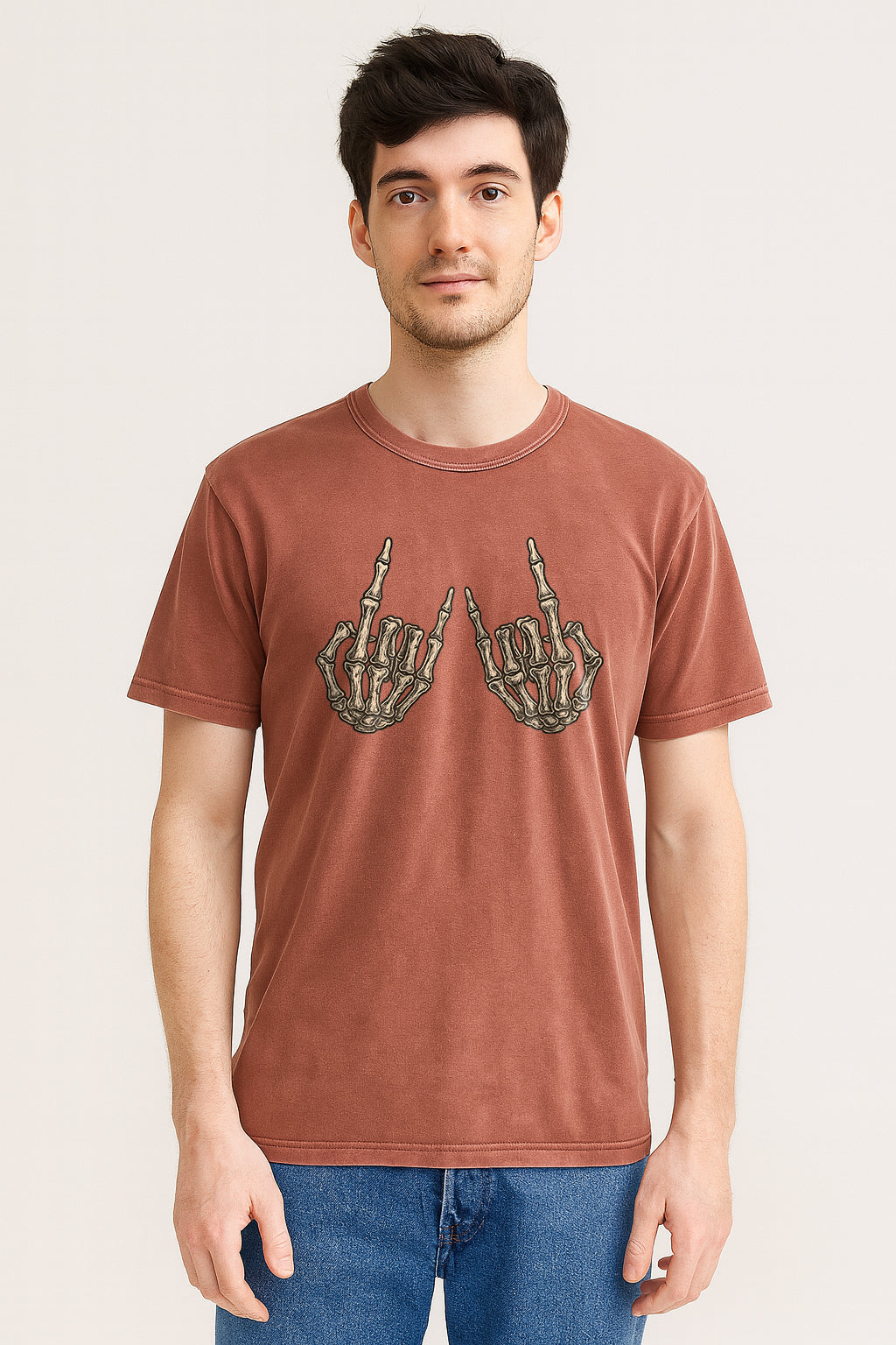 Skeleton Rocker Hands Vintage T-Shirt