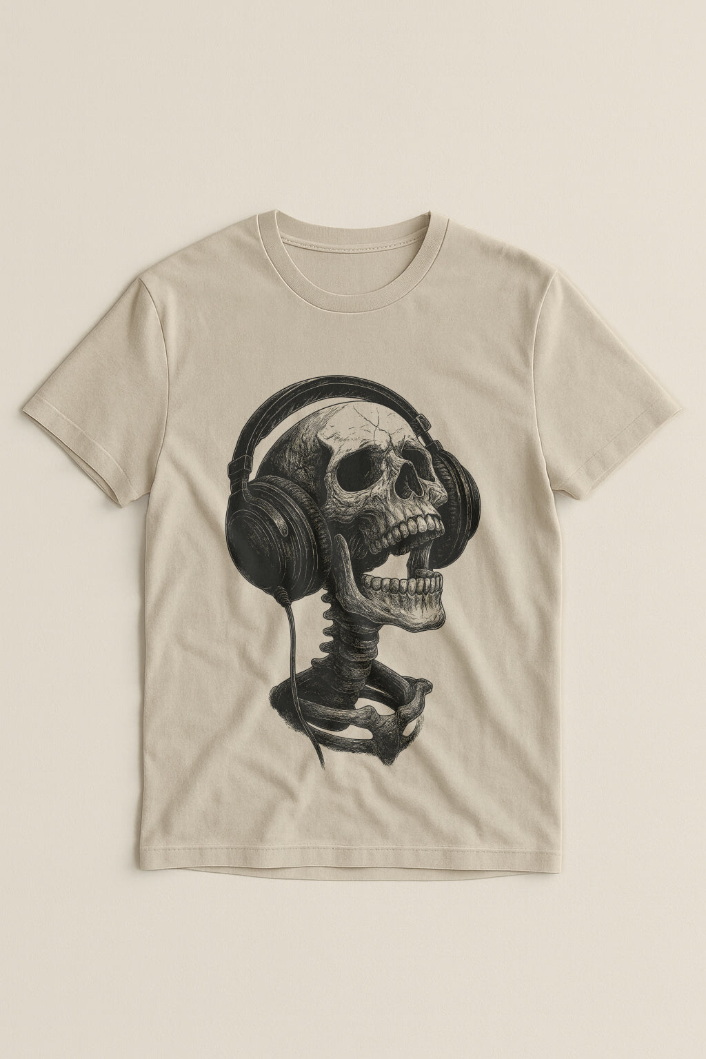 Skull Headphones Vintage T-Shirt