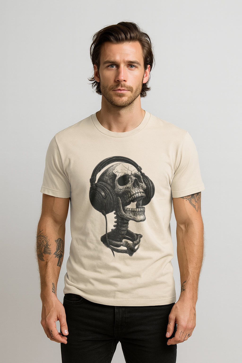 Skull Headphones Vintage T-Shirt