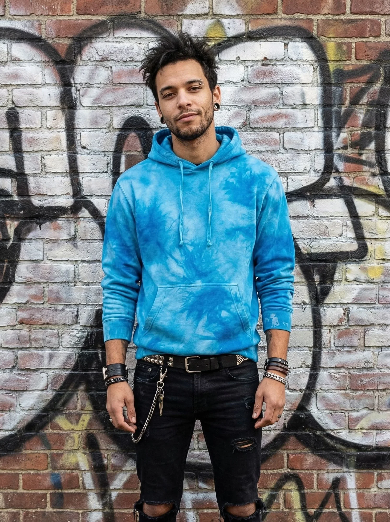 Aqua Tie-Dye Hoodie