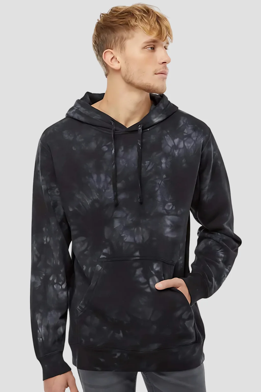 Black Tie-Dye Hoodie