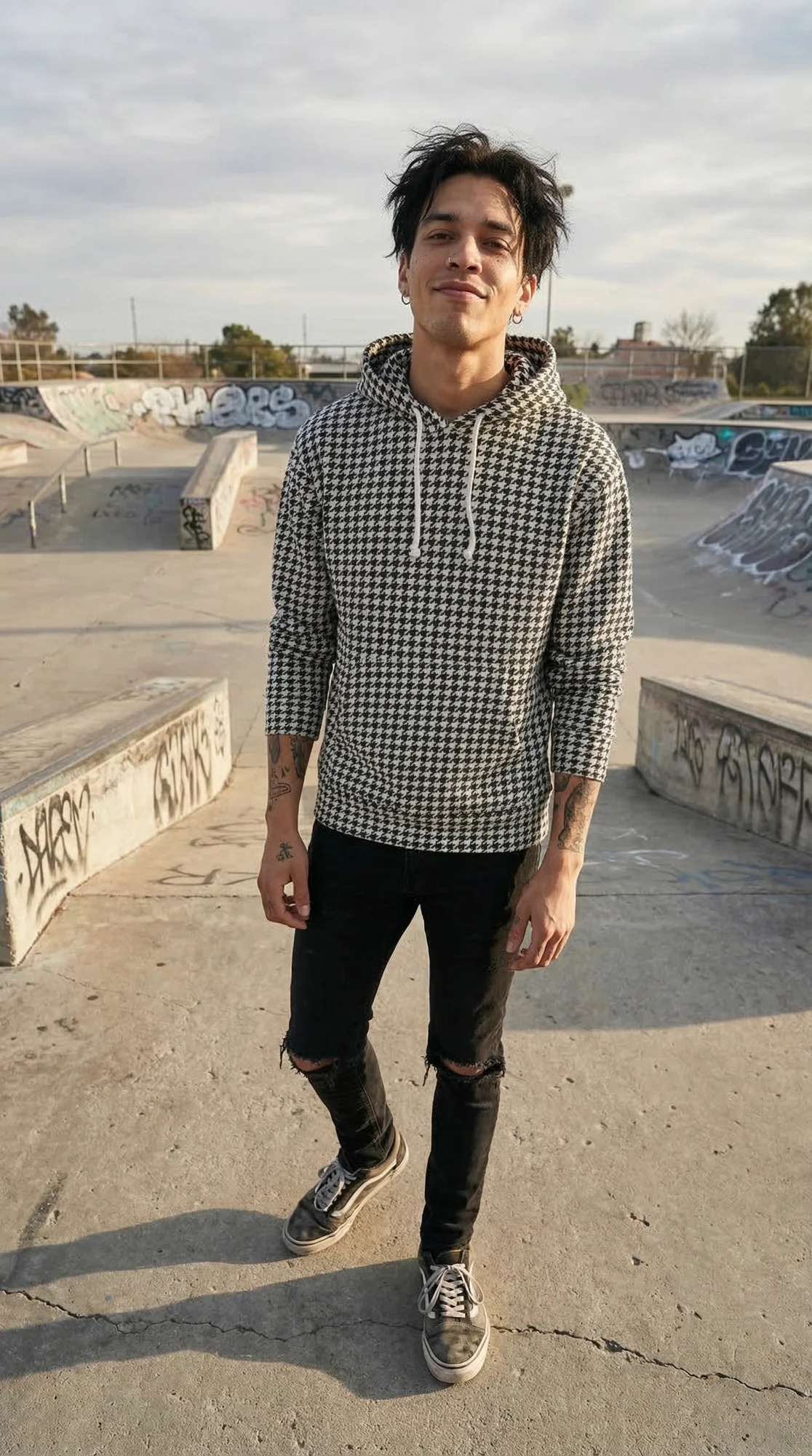 Houndstooth Heavyweight Hoodie