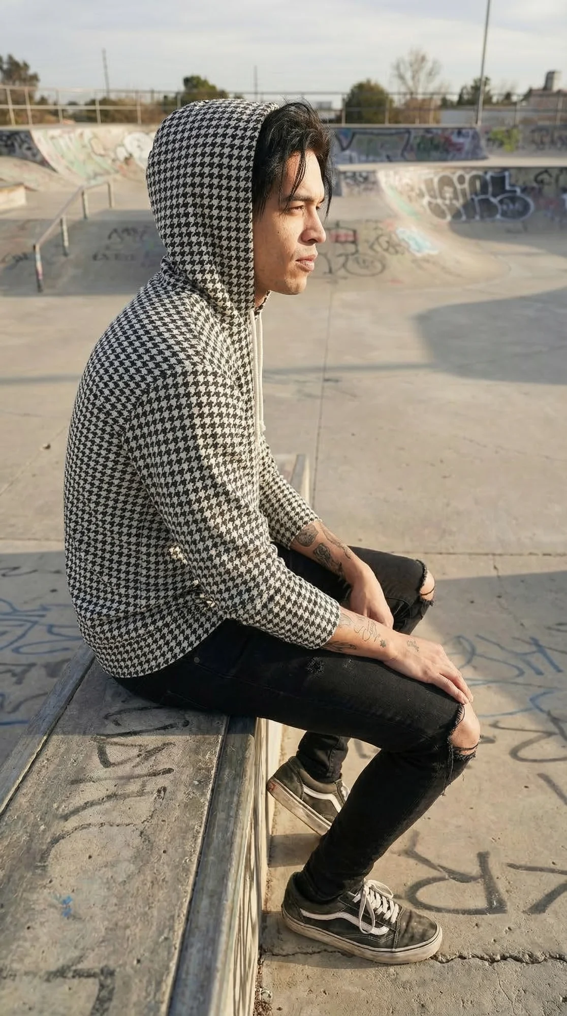 Houndstooth Heavyweight Hoodie