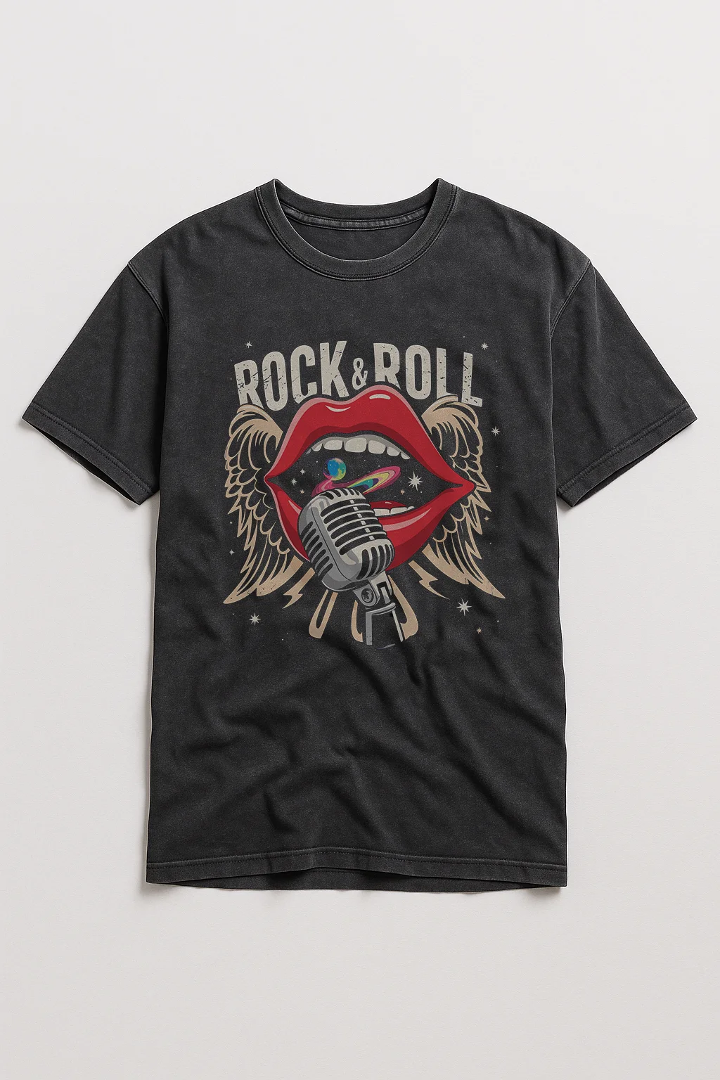 Rock & Roll Lips Vintage T-Shirt