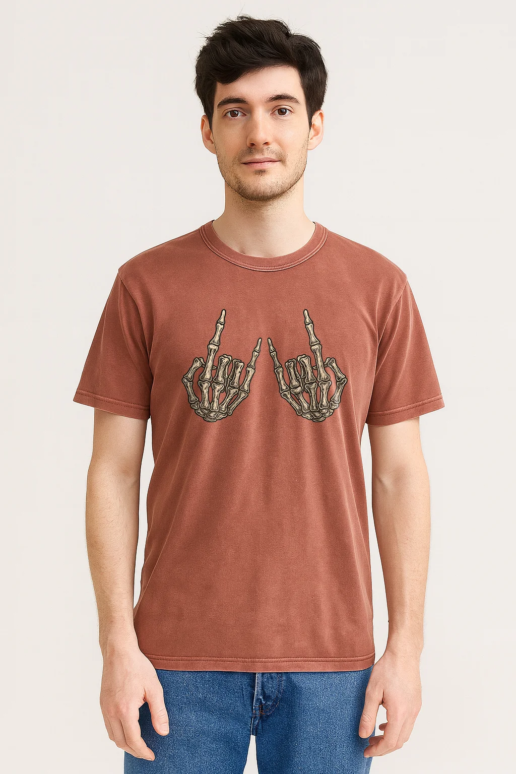 Skeleton Rocker Hands Vintage T-Shirt