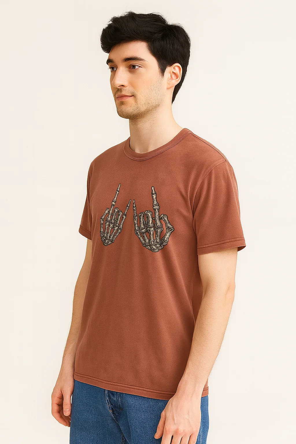 Skeleton Rocker Hands Vintage T-Shirt