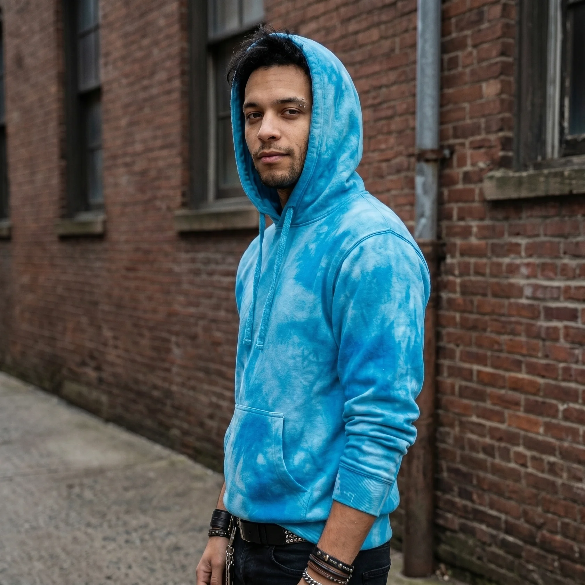 Aqua Tie-Dye Hoodie