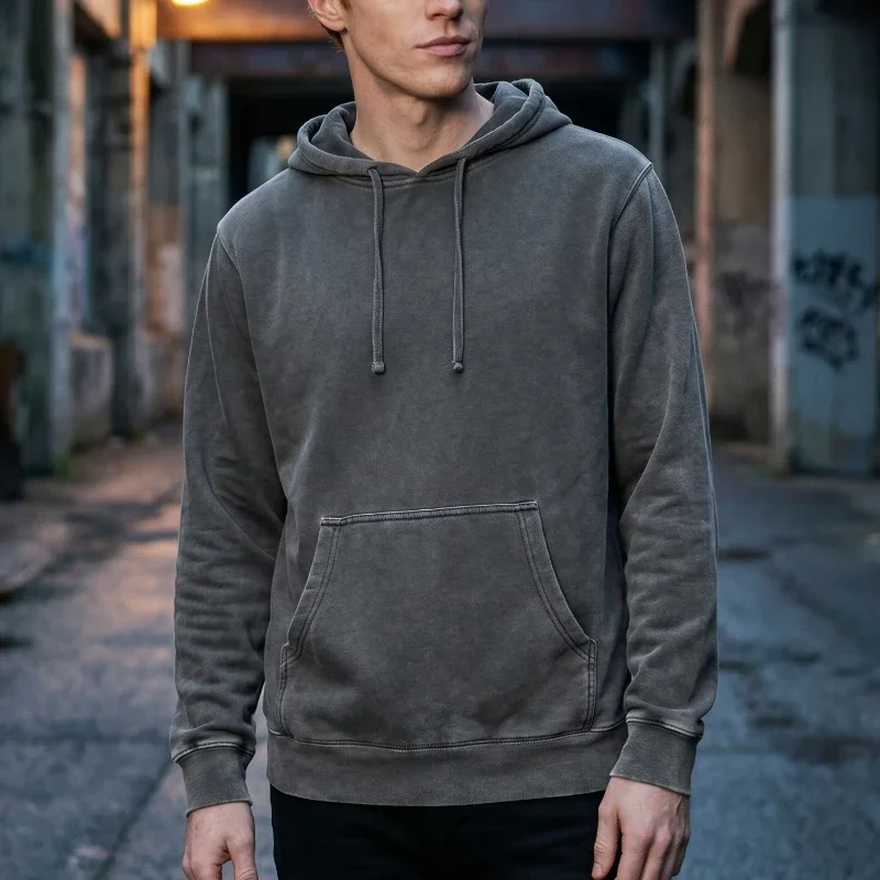 Black Pigment Dye Hoodie