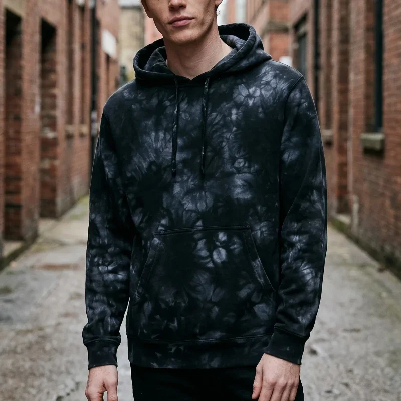 Black Tie-Dye Hoodie