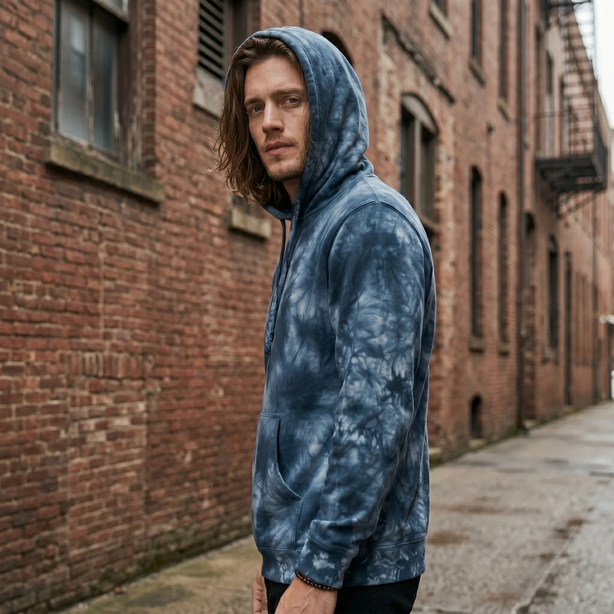 Navy Tie-Dye Hoodie