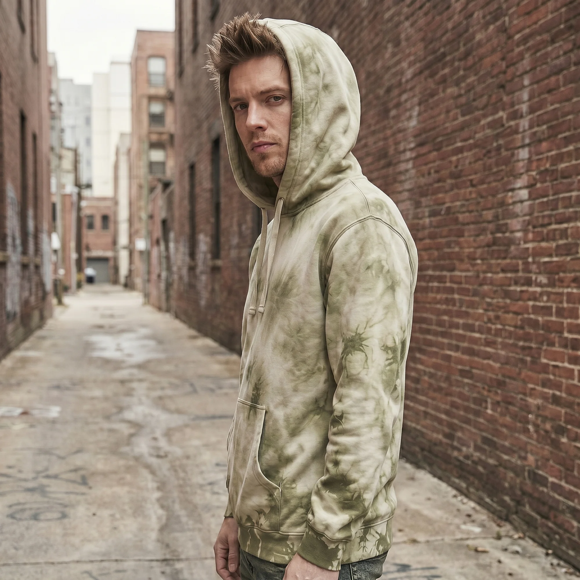 Olive Tie-Dye Hoodie