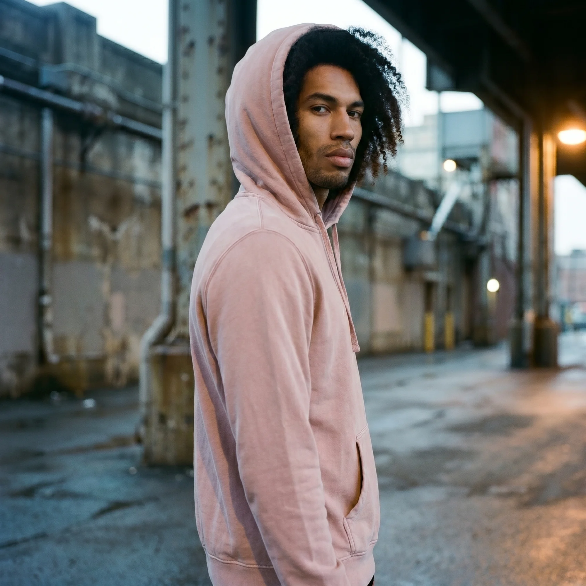 Pink Pigment Dye Hoodie