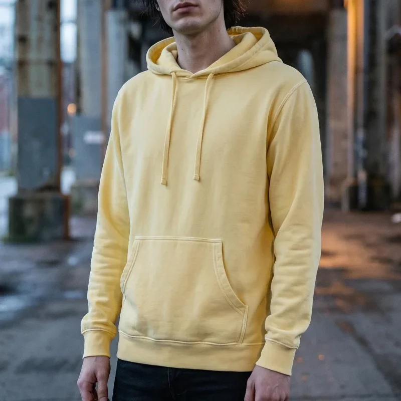 Yellow Pigment Dye Hoodie