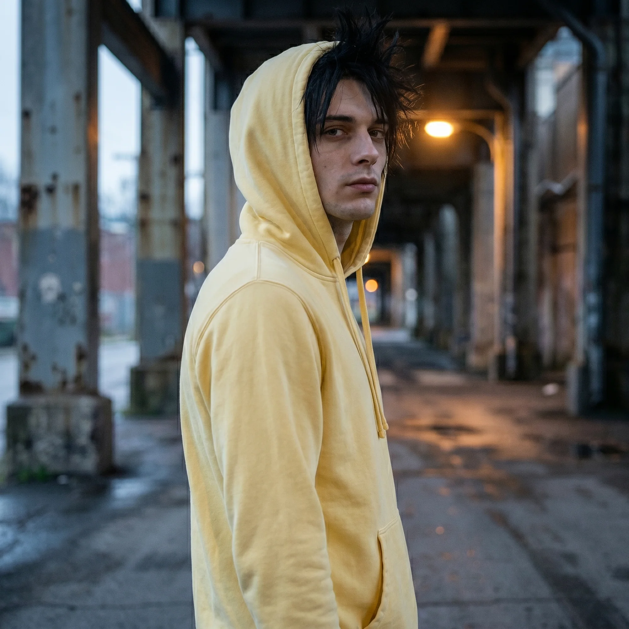 Yellow Pigment Dye Hoodie
