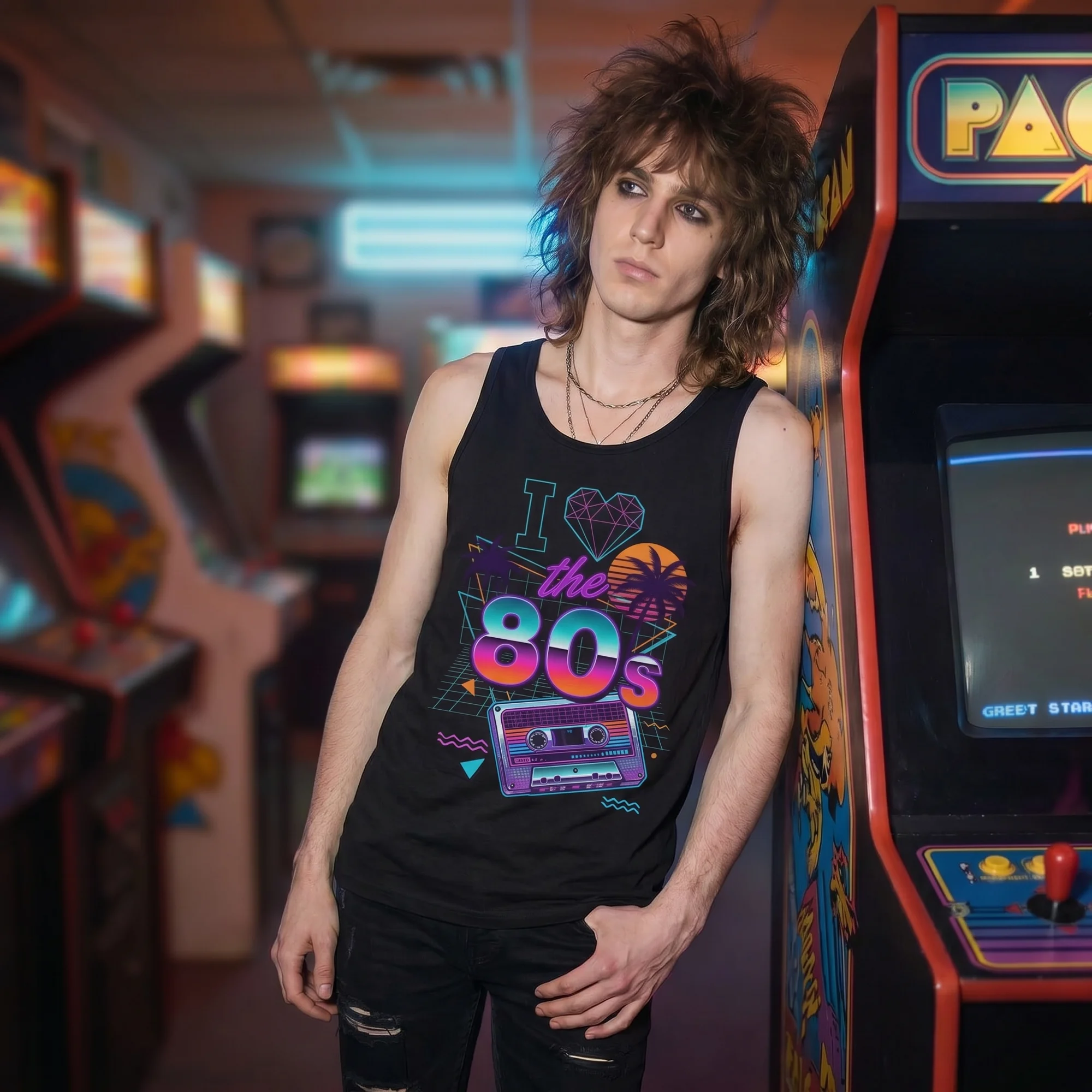 I Love the 80s Black Tank Top