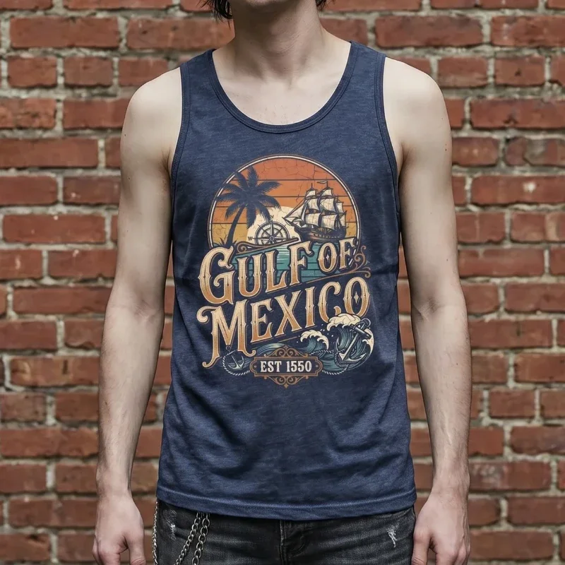 Gulf of Mexico Heather Navy Tank Top