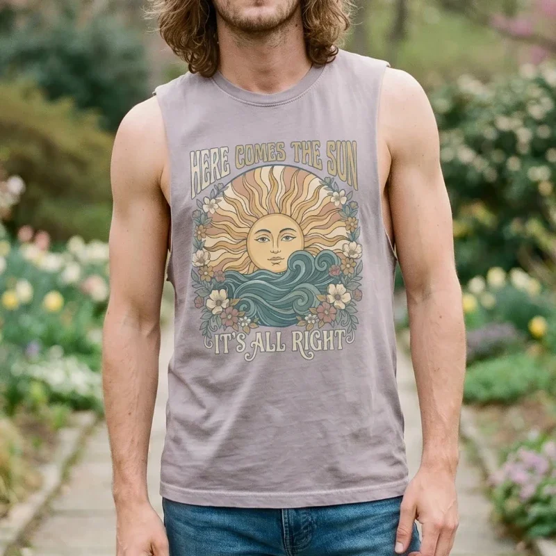 Here Comes the Sun Orchid Stone Wash Tank Top