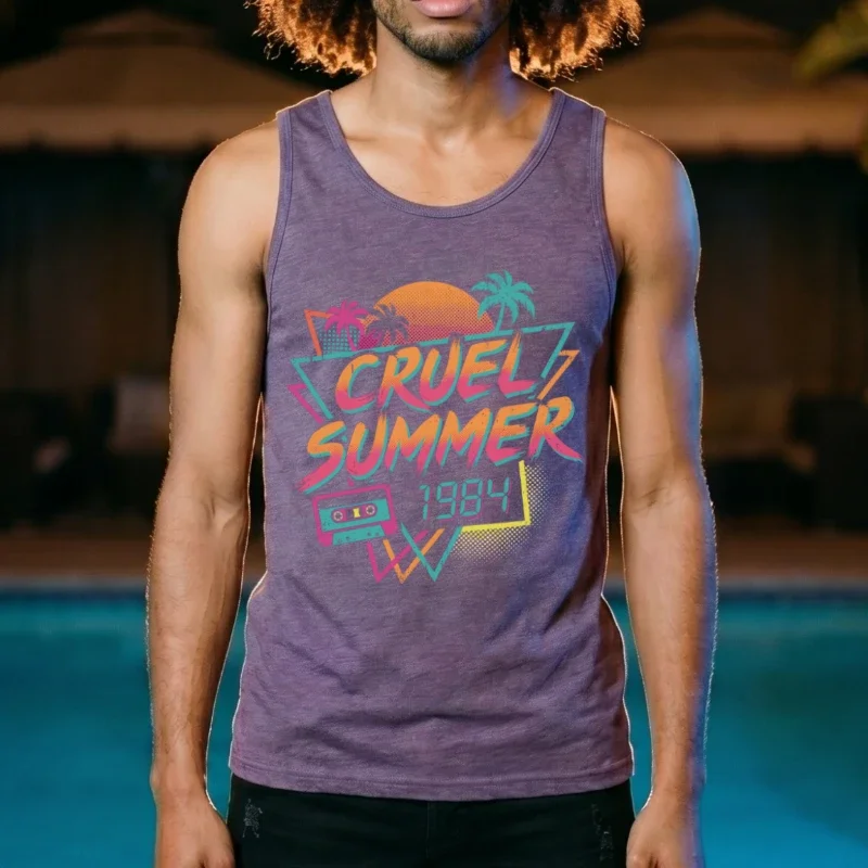 Cruel Summer 1984 Heather Purple Tank Top