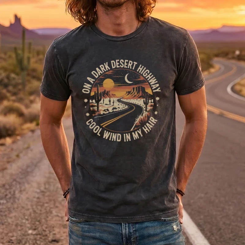 Dark Desert Highway Black Vintage Wash T-Shirt