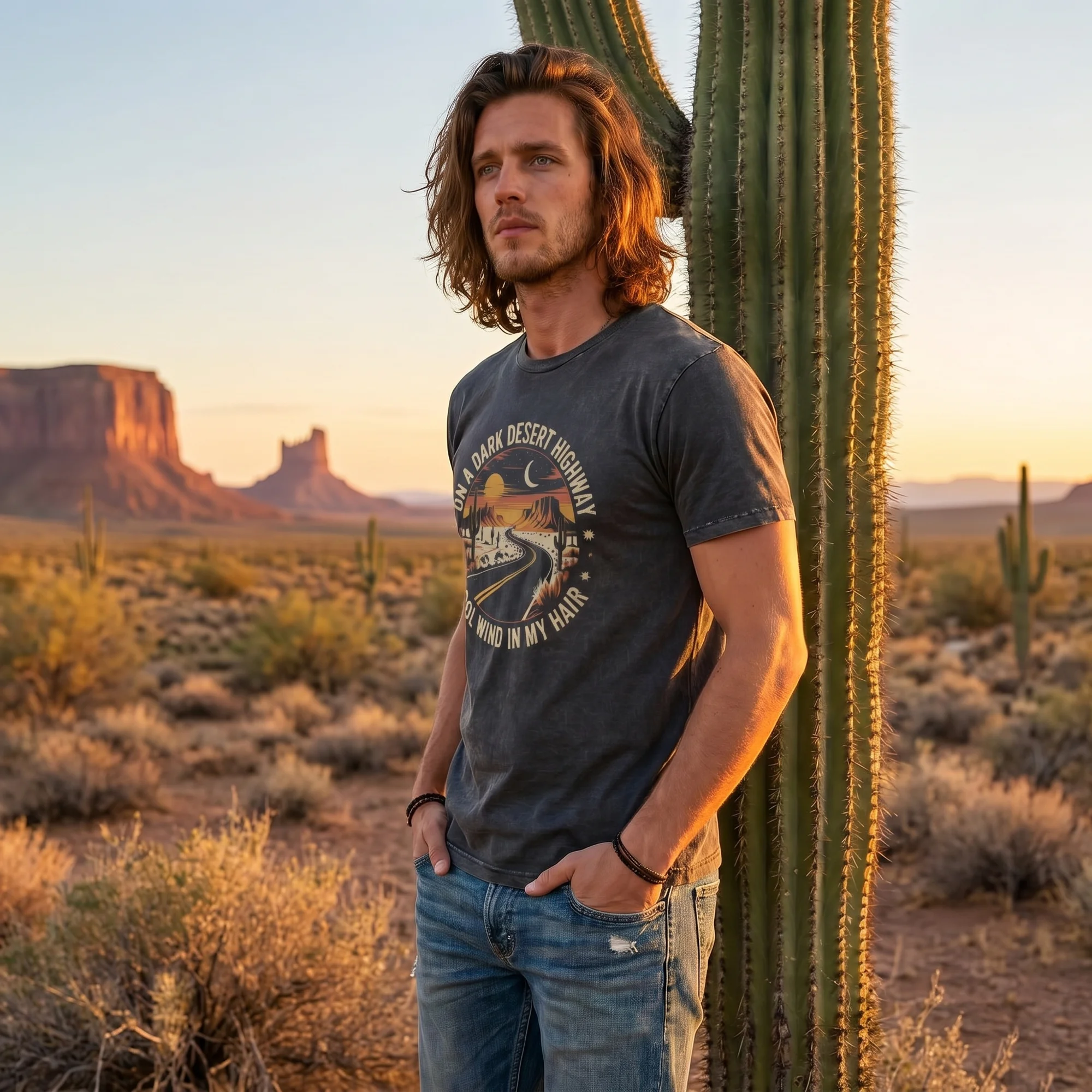 Dark Desert Highway Black Vintage Wash T-Shirt