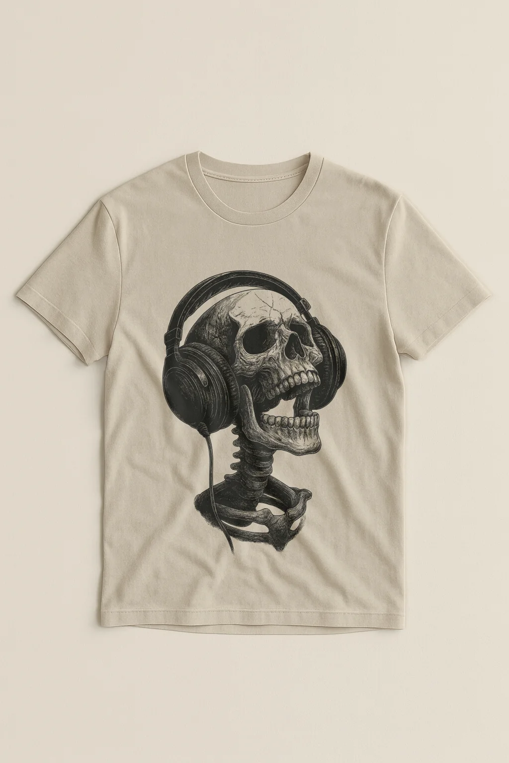 Skull Headphones Vintage T-Shirt