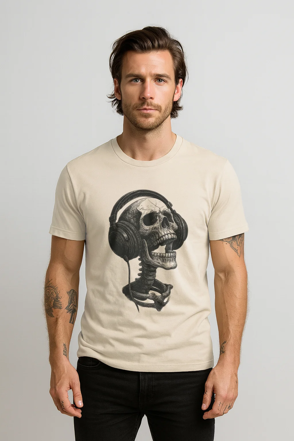 Skull Headphones Vintage T-Shirt