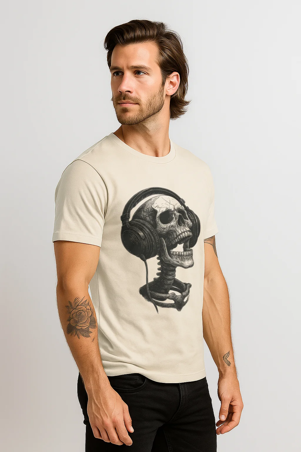 Skull Headphones Vintage T-Shirt