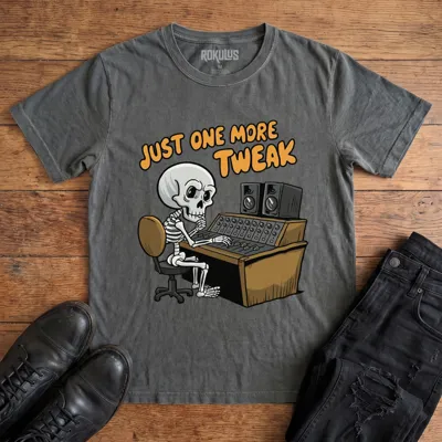 Skeleton Audio Engineer Vintage Graphic T-Shirt