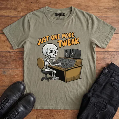 Skeleton Audio Engineer Vintage Graphic T-Shirt