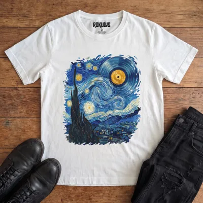 Starry Night Vinyl Vintage Graphic T-Shirt
