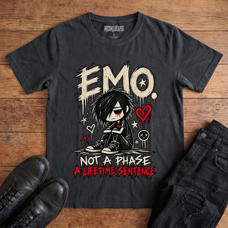 Emo Not A Phase Vintage Graphic T-Shirt