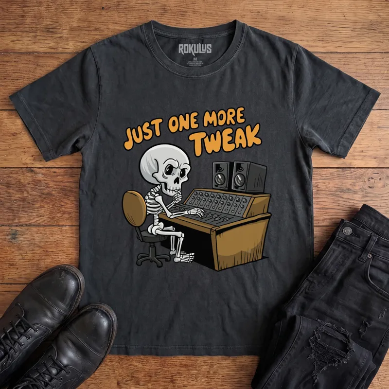 Skeleton Audio Engineer Vintage Graphic T-Shirt