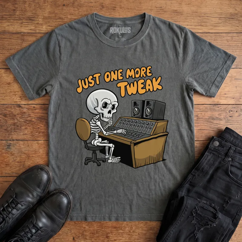 Skeleton Audio Engineer Vintage Graphic T-Shirt