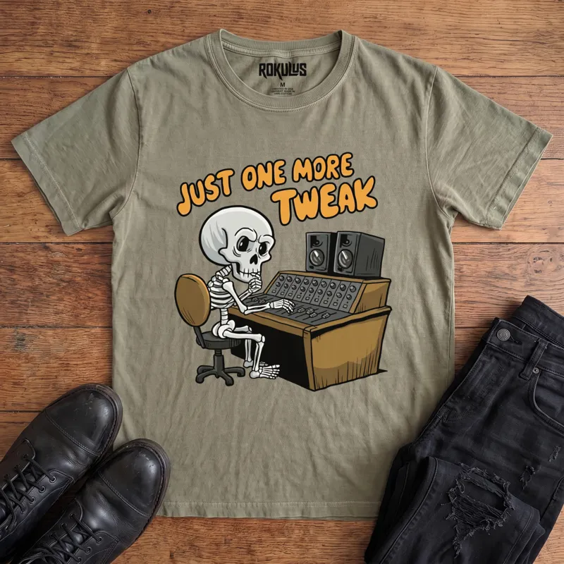 Skeleton Audio Engineer Vintage Graphic T-Shirt
