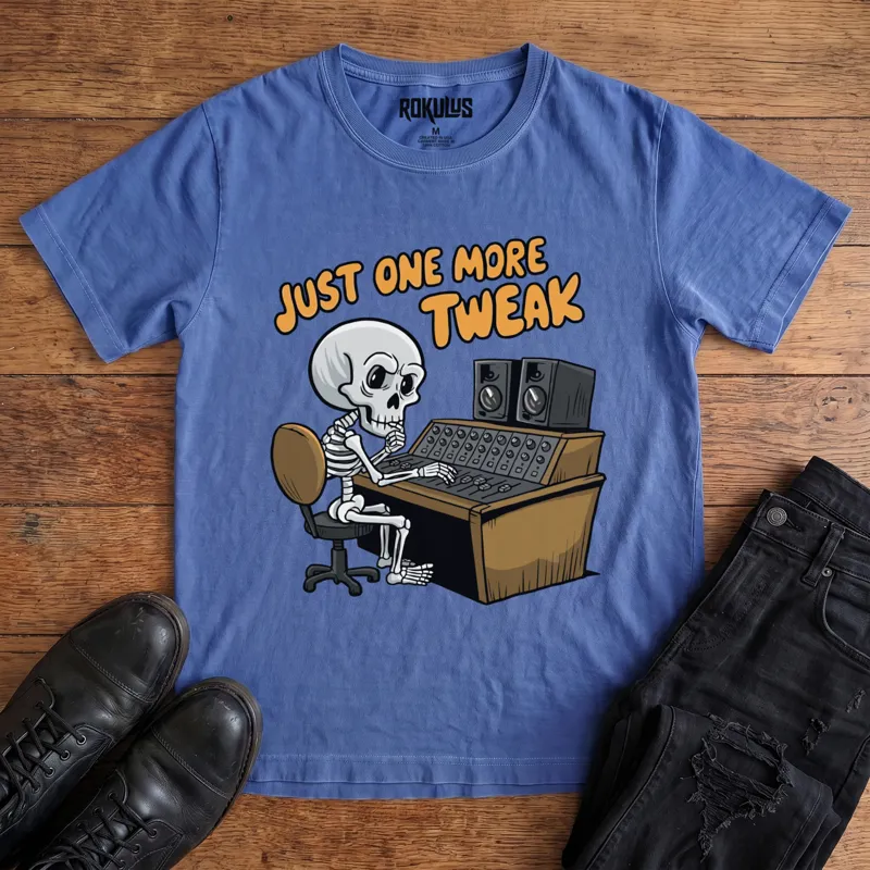 Skeleton Audio Engineer Vintage Graphic T-Shirt