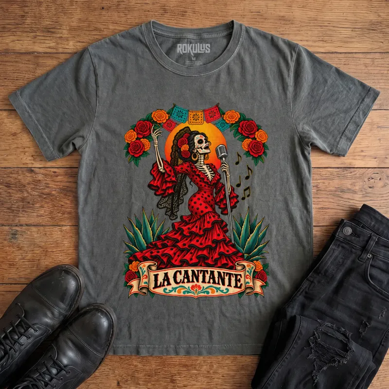 La Cantante Day of the Dead Vintage Graphic T-Shirt