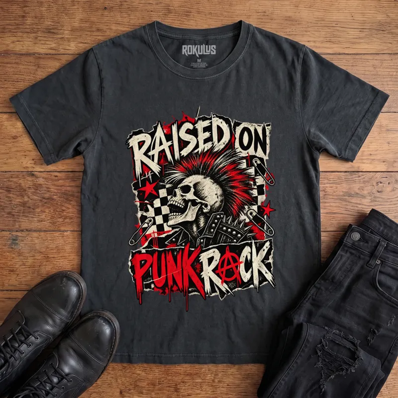 Raised On Punk Rock Vintage Graphic T-Shirt