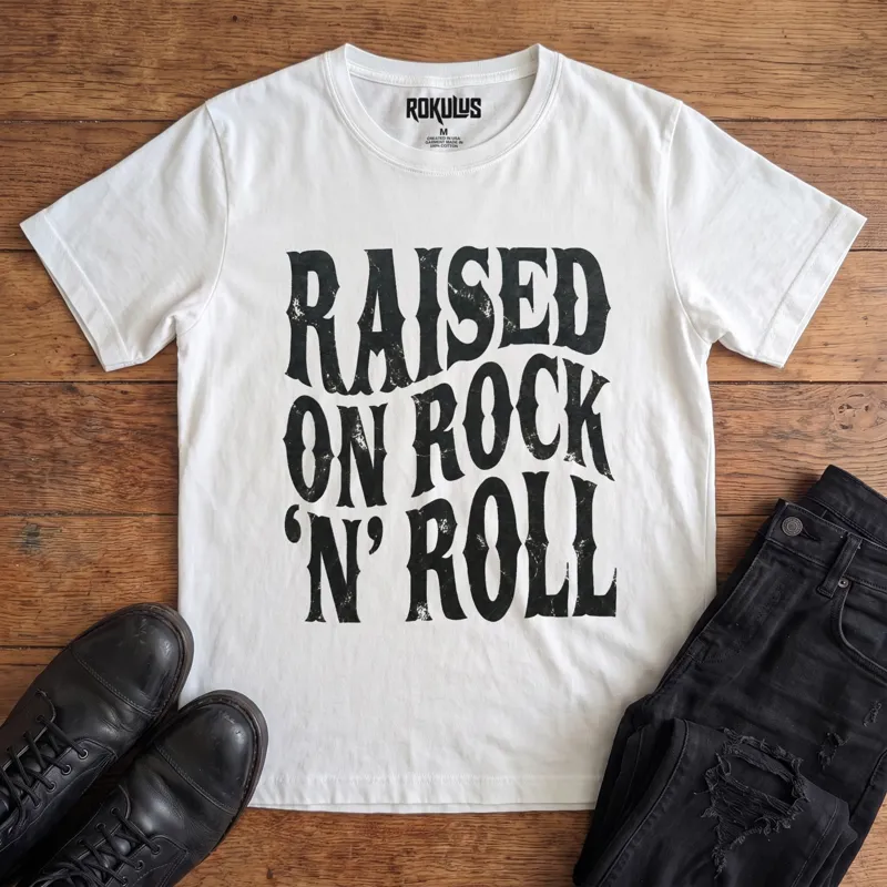 Raised On Rock 'N' Roll Vintage Graphic T-Shirt