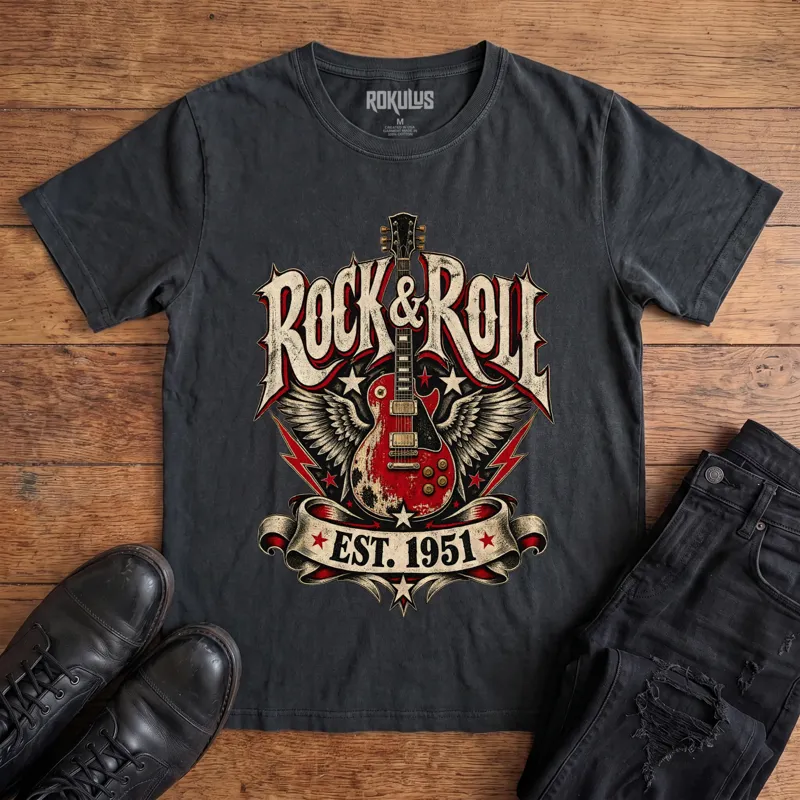 Rock & Roll Est 1951 Vintage Graphic T-Shirt