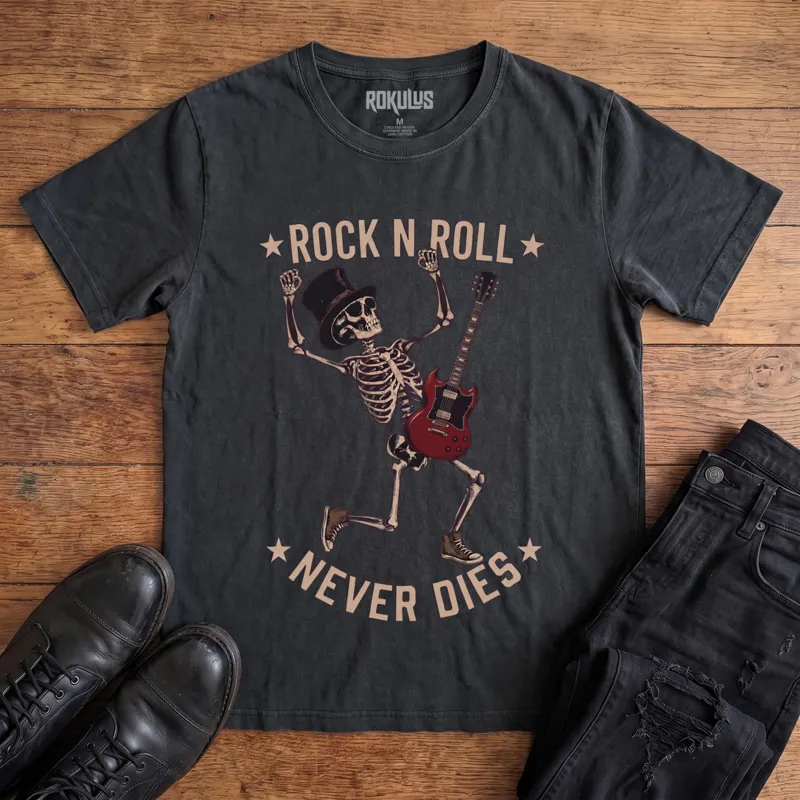 Rock N Roll Never Dies Vintage Graphic T-Shirt