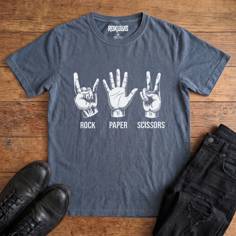 Rock Paper Scissors Vintage Graphic T-Shirt
