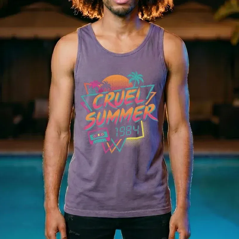 Cruel Summer 1984 Garment Dye Purple Tank Top