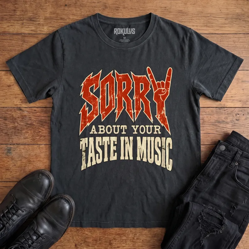 Sorry About Your Taste In Music Vintage Graphic T-Shirt