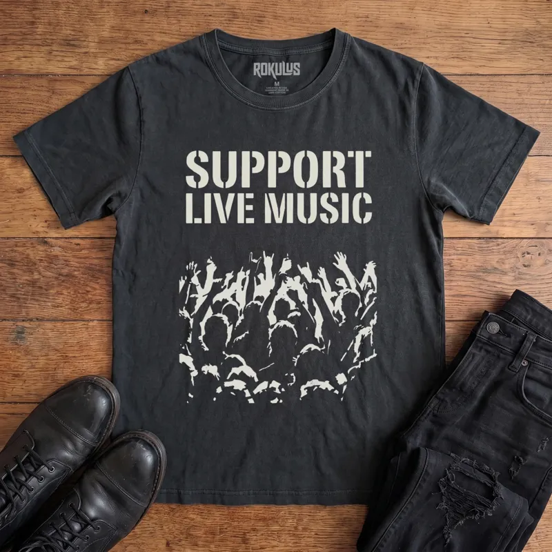 Support Live Music Vintage Graphic T-Shirt